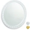Relaxdays Miroir Mural Rond, Miroir à Accrocher, Salon, Salle De Bain & WC, ∅ Env. 50,5 Cm Avec Cadre, Blanc -Miroir Soldes Boutique 14557535 1