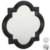 Relaxdays Miroir Mural Nostalgie, Miroir à Accrocher Vintage, Plastique, Cadre, H X B: 39,5 X 39,5cm, Noir -Miroir Soldes Boutique 14557538 1