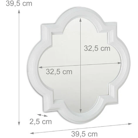 Relaxdays Miroir Mural Nostalgie, Miroir à Accrocher Vintage, Plastique, Cadre, H X B: 39,5 X 39,5cm, Blanc 7 Relaxdays Miroir Mural Nostalgie, Miroir à Accrocher Vintage, Plastique, Cadre, H X B: 39,5 X 39,5cm, Blanc – Image 5