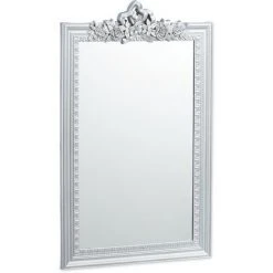 Relaxdays Miroir Baroque, Miroir Rectangulaire à Accrocher, Design Antique, Couloir, Salle De Bain, Argenté