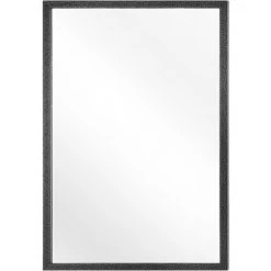 BELIANI Miroir En Plastique Noir 90x60 - Noir