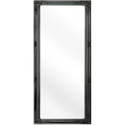 BELIANI Miroir En Plastique Noir 130x50 - Noir