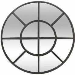 ATMOSPHERA Miroir Rond Métal 91,5X3,5 - Noir