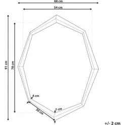 BELIANI Miroir En Métal Argenté 91x66 - Argenté -Miroir Soldes Boutique 15268437 3