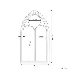 BELIANI Miroir En Métal Blanc 113x62 - Blanc -Miroir Soldes Boutique 15360423 3
