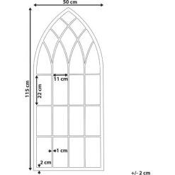 BELIANI Miroir En Métal Gris 115x50 - Gris -Miroir Soldes Boutique 15360425 3