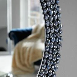 ZENDART DESIGN SÉLECTION Miroir Rond En Verre Et Bordure Brillante Michaelo Par Zendart Sélection - Argent - Intérieur - Dos En Bois - Argent -Miroir Soldes Boutique 15464042 3