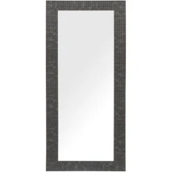 BELIANI Miroir En Plastique Noir 130x50 - Noir