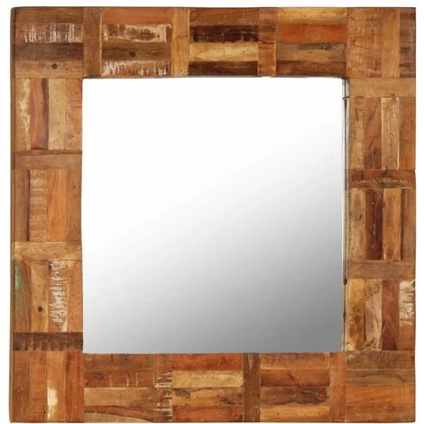 VidaXL Miroir Mural Bois De Recuperation Massif 60 X 60 Cm 3 VidaXL Miroir Mural Bois De Recuperation Massif 60 X 60 Cm
