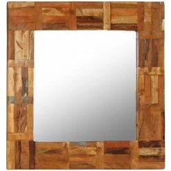 VidaXL Miroir Mural Bois De Recuperation Massif 60 X 60 Cm 8 VidaXL Miroir Mural Bois De Recuperation Massif 60 X 60 Cm -Miroir Soldes Boutique 15592294 2