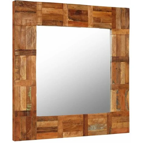 VidaXL Miroir Mural Bois De Recuperation Massif 60 X 60 Cm 5 VidaXL Miroir Mural Bois De Recuperation Massif 60 X 60 Cm – Image 3