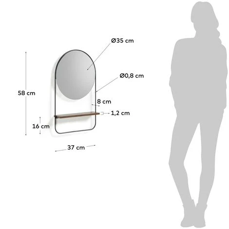 Kave Home - Miroir Marcolina En Acier Et MDF 37 X 58 Cm - Noir 5 Kave Home - Miroir Marcolina En Acier Et MDF 37 X 58 Cm - Noir – Image 3