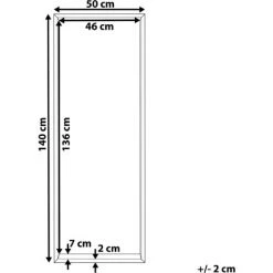 BELIANI Miroir En Plastique Gris 140x50 - Gris -Miroir Soldes Boutique 15680228 3