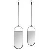 Atmosphera - Lot De 2 Miroirs Suspendus En Métal Noir - Noir 1 Atmosphera - Lot De 2 Miroirs Suspendus En Métal Noir - Noir -Miroir Soldes Boutique 16255457 1