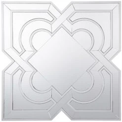 BELIANI Miroir En Bois D'ingénierie Argenté 80x80 - Argenté