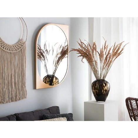 BELIANI Miroir En Métal Doré 90x65 - Doré 4 BELIANI Miroir En Métal Doré 90x65 - Doré – Image 2