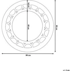 BELIANI Miroir En Bois D'ingénierie Argenté 80x80 - Argenté -Miroir Soldes Boutique 16883993 3