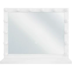 BELIANI Miroir De Table En Métal Blanc 50x60 - Blanc
