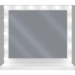 BELIANI Miroir De Table En Métal Blanc 50x60 - Blanc -Miroir Soldes Boutique 16955013 4