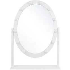 BELIANI Miroir De Table En Métal Blanc 60x55 - Blanc
