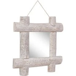 Miroir à Bûches Blanc 50x50 Cm Bois De Récupération Massif VidaXL 11 Miroir à Bûches Blanc 50x50 Cm Bois De Récupération Massif VidaXL -Miroir Soldes Boutique 16978493 5