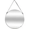 Atmosphera - Miroir à Suspendre En Métal Lanière Imitation Cuir D 38 Cm - Noir -Miroir Soldes Boutique 17410810 1
