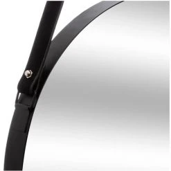 Atmosphera - Miroir à Suspendre En Métal Lanière Imitation Cuir D 38 Cm - Noir -Miroir Soldes Boutique 17410810 2