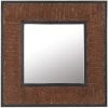 BELIANI Miroir En Bois Solide Bois Foncé 60x60 - Bois Foncé