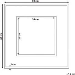 BELIANI Miroir En Bois Solide Bois Foncé 60x60 - Bois Foncé -Miroir Soldes Boutique 17500371 3