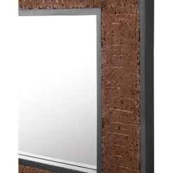 BELIANI Miroir En Bois Solide Bois Foncé 60x60 - Bois Foncé -Miroir Soldes Boutique 17500371 4