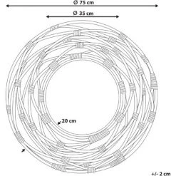 BELIANI Miroir En Rotin Marron 75x75 - Marron 9 BELIANI Miroir En Rotin Marron 75x75 - Marron -Miroir Soldes Boutique 17553894 3
