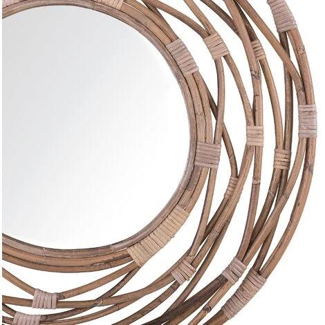 BELIANI Miroir En Rotin Marron 75x75 - Marron 6 BELIANI Miroir En Rotin Marron 75x75 - Marron – Image 4