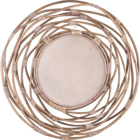 BELIANI Miroir En Rotin Marron 75x75 - Marron 7 BELIANI Miroir En Rotin Marron 75x75 - Marron – Image 5