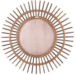 BELIANI Miroir En Rotin Marron 76x76 - Marron -Miroir Soldes Boutique 17553931 5