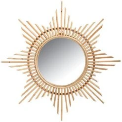 AUBRY GASPARD Miroir En Rotin Etoile Naturel - Naturel