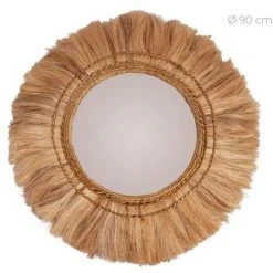 RENDEZ VOUS DéCO Miroir Pakito En Matière Naturelle ∅ 90 Cm - Beige -Miroir Soldes Boutique 17886389 3