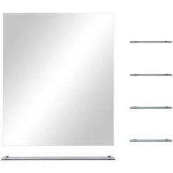 Miroir Mural Avec 5 étagères Argenté 50 X 60 Cm VidaXL 9 Miroir Mural Avec 5 étagères Argenté 50 X 60 Cm VidaXL -Miroir Soldes Boutique 18425850 3