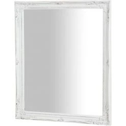 BISCOTTINI Miroir Mural à Accrocher Pour Suspension Verticale/horizontale L36,5xPR3xH47 Cm Finition Antique Blanche