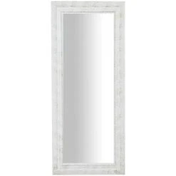 BISCOTTINI Miroir Mural à Accrocher Suspendu Vertical/horizontal L35xPR2xH82 Cm Finition Blanc Vieilli