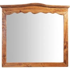 BISCOTTINI Miroir Mural à Accrocher En Bois Massif De Tilleul Finition Noyer L90 X PR5 X H83 Cm Made In Italy -Miroir Soldes Boutique 18527812 2