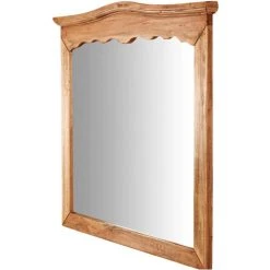 BISCOTTINI Miroir Mural à Accrocher En Bois Massif De Tilleul Finition Naturelle L90 X PR5 X H83 Cm Made In Italy