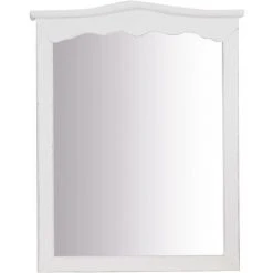 BISCOTTINI Miroir Mural à Accrocher En Bois Massif De Tilleul Finition Blanche Patinée L80 X PR5 X H103 Cm Made In Italy
