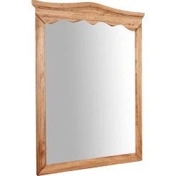 BISCOTTINI Miroir Mural à Accrocher En Bois Massif De Tilleul Finition Naturelle L80 XPR 5 X H103 Cm Made In Italy
