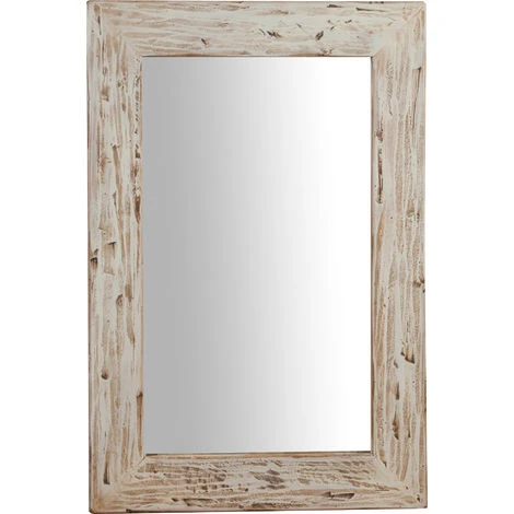 BISCOTTINI Miroir Mural à Accrocher Rectangulaire En Bois Massif De Tilleul Finition Crème L60 X PR3 XH 90 Cm Made In Italy 4 BISCOTTINI Miroir Mural à Accrocher Rectangulaire En Bois Massif De Tilleul Finition Crème L60 X PR3 XH 90 Cm Made In Italy – Image 2