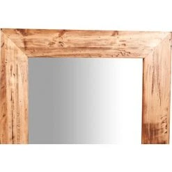 BISCOTTINI Miroir Mural à Accrocher Rectangulaire En Bois Massif De Tilleul Finition Naturelle L60 X PR3 XH 90 Cm Made In Italy -Miroir Soldes Boutique 18527977 5