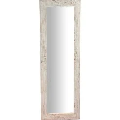 BISCOTTINI Miroir Mural à Accrocher Rectangulaire En Bois Massif De Tilleul Finition Crème L60 X PR3 XH 180 Cm Made In Italy -Miroir Soldes Boutique 18527981 2