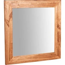 BISCOTTINI Miroir Mural à Accrocher Carré En Bois Massif De Tilleul Finition Naturelle L60 X PR3 XH 180 Cm Made In Italy