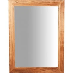 BISCOTTINI Miroir Mural à Accrocher Rectangulaire En Bois Massif De Tilleul Finition NaturelleL90 X PR3 XH 120 Cm Made In Italy -Miroir Soldes Boutique 18527995 2