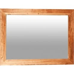 BISCOTTINI Miroir Mural à Accrocher Rectangulaire En Bois Massif De Tilleul Finition NaturelleL90 X PR3 XH 120 Cm Made In Italy -Miroir Soldes Boutique 18527995 3