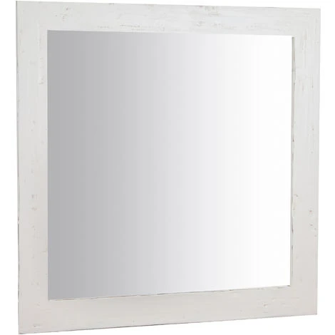 BISCOTTINI Miroir Mural à Accrocher Carré En Bois Massif De Tilleul Finition Blanche Patinée L100 X PR3 X H100 Cm Made In Italy 3 BISCOTTINI Miroir Mural à Accrocher Carré En Bois Massif De Tilleul Finition Blanche Patinée L100 X PR3 X H100 Cm Made In Italy